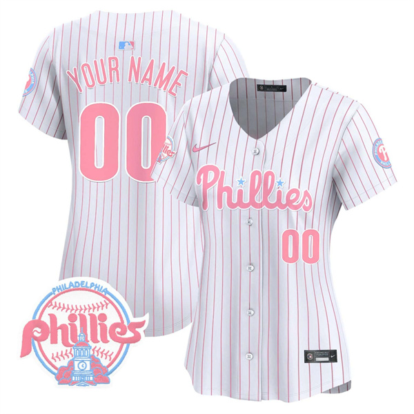 Women's Philadelphia Phillies Active Player Custom Bubblegum Pinstripe Vapor Premier Limited(Run Small)