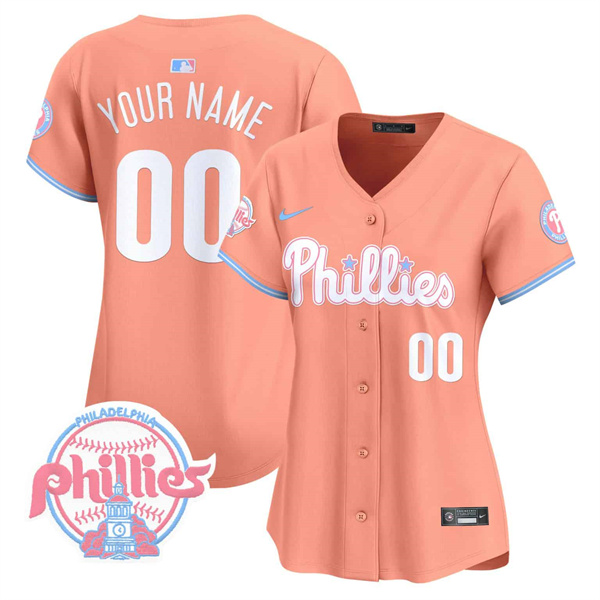 Women's Philadelphia Phillies Active Player Custom Bubblegum Peach Vapor Premier Limited(Run Small)