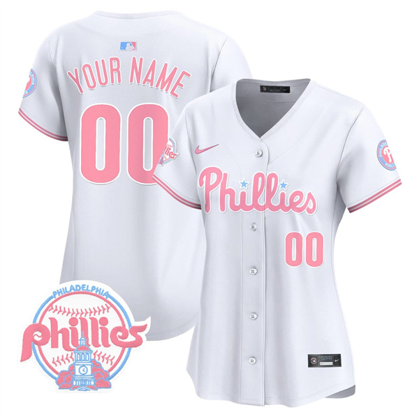 Women's Philadelphia Phillies Active Player Custom Bubblegum White Vapor Premier Limited(Run Small)