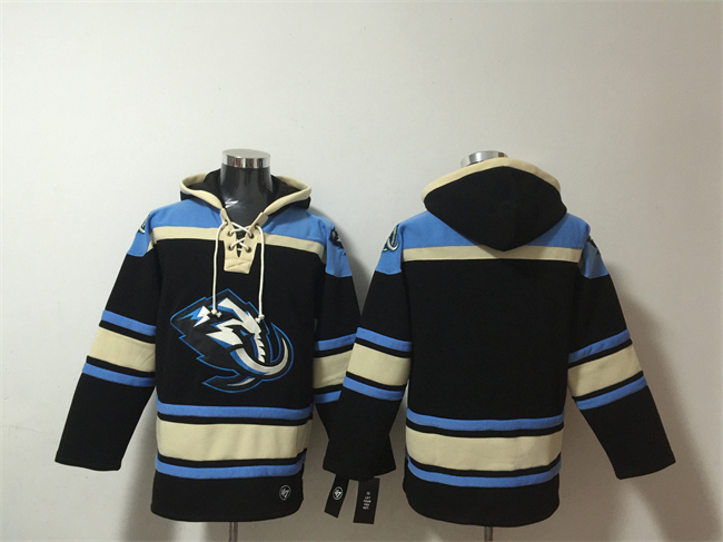 Men's Utah Mammoth Blank Black Blue Ageless Must-Have Lace-Up Pullover Hoodie
