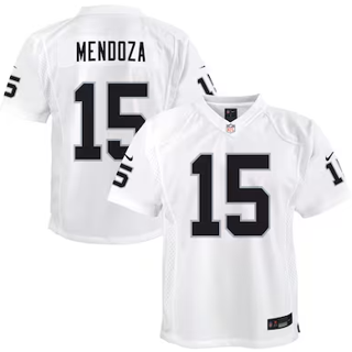 Youth Las Vegas Raiders #15 Fernando Mendoza 2026 White Vapor Limited Stitched Jersey