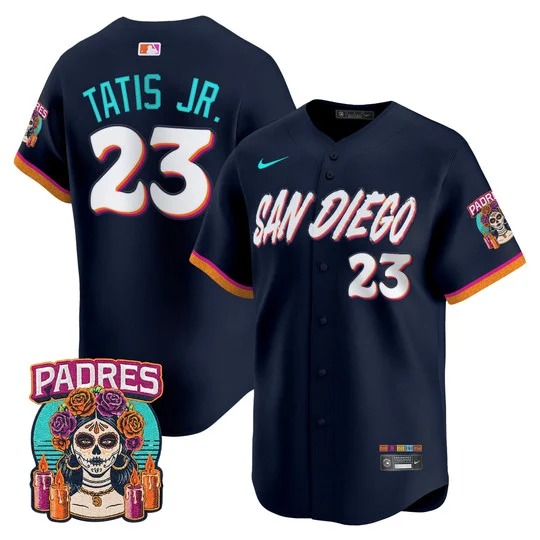 Men's San Diego Padres #23 Fernando Tatis Jr. Obsidian 2026 City Connect Limited Stitched Jersey