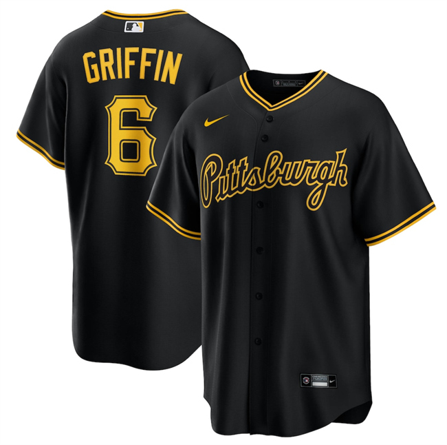 Men's Pittsburgh Pirates #6 Konnor Griffin Black 2026 Cool Base Stitched Baseball Jersey
