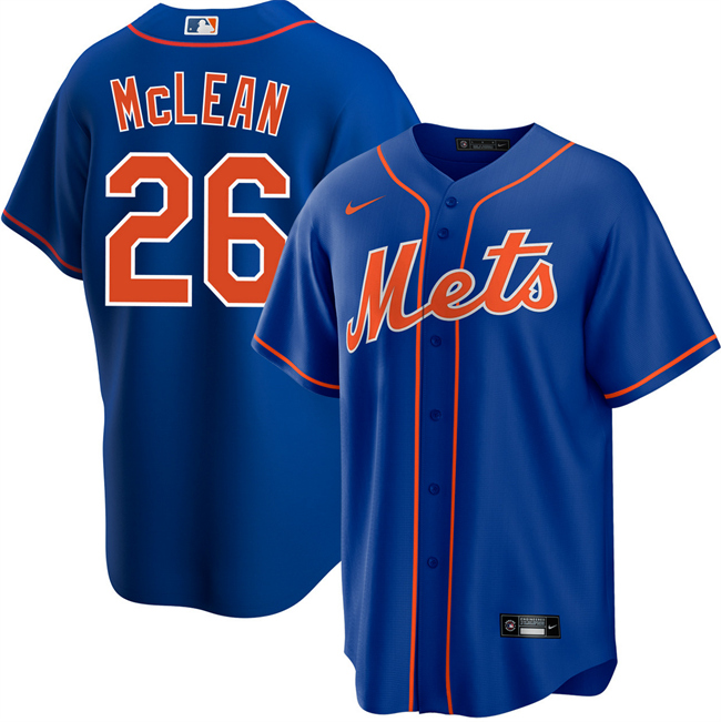 Men's New York Mets #26 Nolan McLean Blue Cool Base Stitched Baseball Jersey