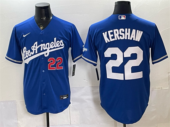 Men's Los Angeles Dodgers #22 Clayton Kershaw Royal Alternate Stadium Stitched Baseball Jersey