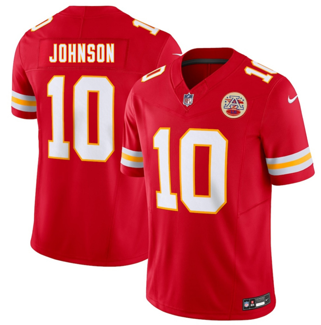 Men’s Kansas City Chiefs #10 Emmett Johnson Red 2026 Draft F.U.S.E. Vapor Untouchable Limited Stitched Football Jersey