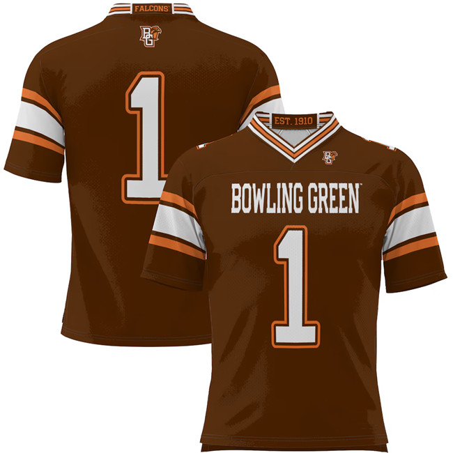 Men's Bowling Green St. Falcons #1 Greats Endzone Brown Stitched Jersey