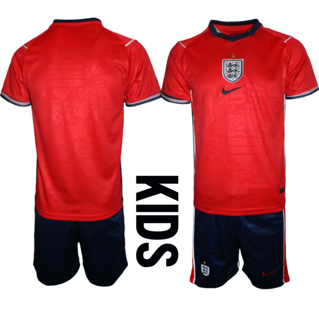 Youth England 2026 Red Away Soccer Jersey Suit