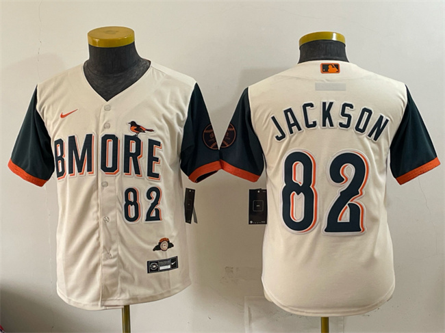 Youth Baltimore Orioles #82 Jeremiah Jackson Natural 2026 City Connect Stadium Stitched Baseball Jersey