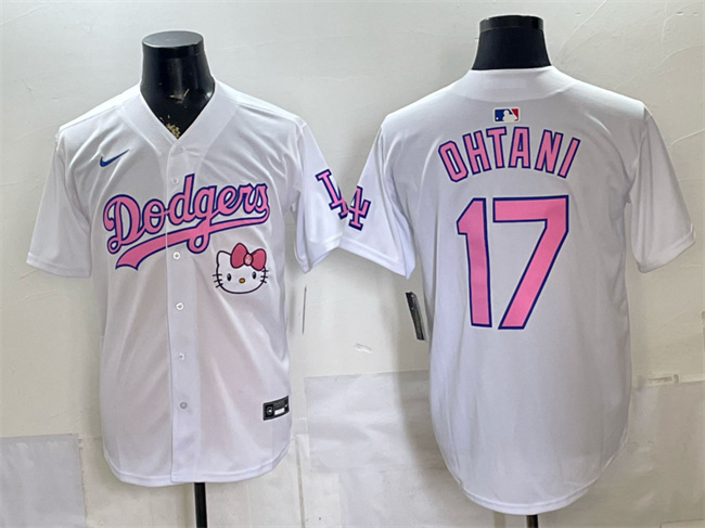 Women's Los Angeles Dodgers #17 Shohei Ohtani White 2025 Hello Kitty Vapor Limited Stitched Baseball Jersey(Run Small)