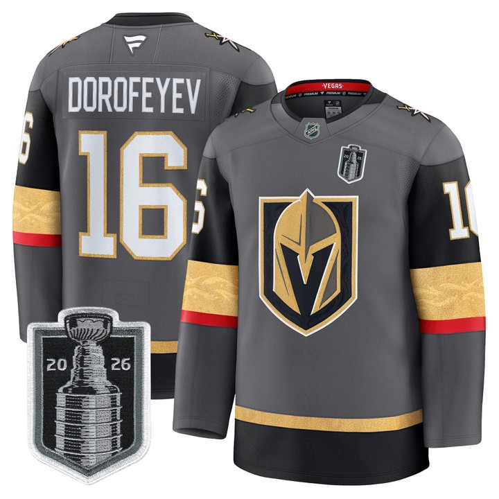 Men's Vegas Golden Knights #16 Pavel Dorofeyev Grey 2026 Stanley Cup Final Patch Home Stitched Hockey Jersey