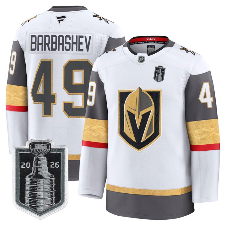 Men's Vegas Golden Knights #49 Ivan Barbashev White 2026 Stanley Cup Final Patch Home Stitched Hockey Jersey