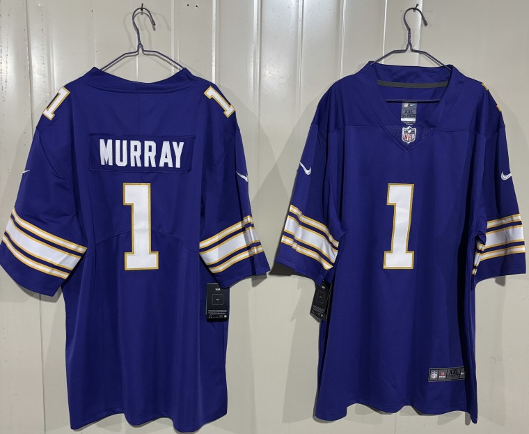 Men's Minnesota Vikings #1 Kyler Murray Purple 2025 Throwback Vapor Untouchable Limited Stitched Jersey