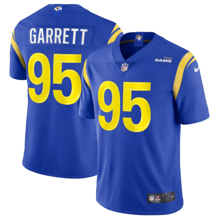 Men's Los Angeles Rams #95 Myles Garrett Royal 2026 Vapor Limited Stitched Football Jersey