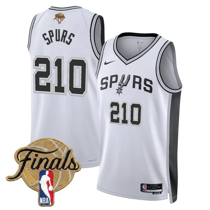 Men's San Antonio Spurs #210 SPURS White 2026 Finals Association Swingman Stitched Jersey
