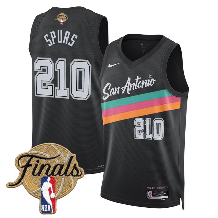 Men's San Antonio Spurs #210 SPURS Black 2026 Finals City 25-26 Swingman Stitched Jersey