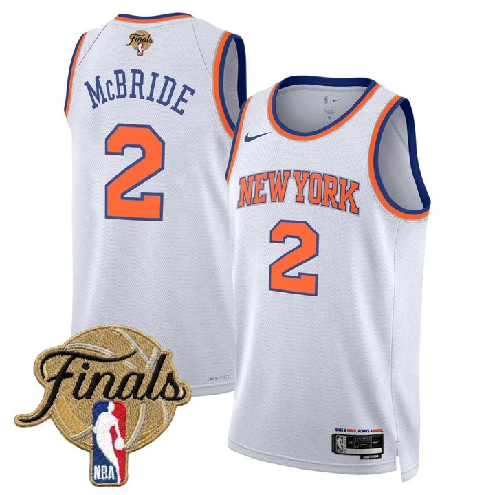 Men's New Yok Knicks #2 Miles McBride White 2026 Finals Patch Association Stitched Basketball Jersey