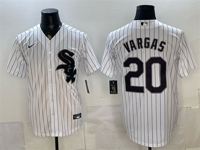 Men's Chicago White Sox #20 Miguel Vargas White Home Stitched Baseball Jersey