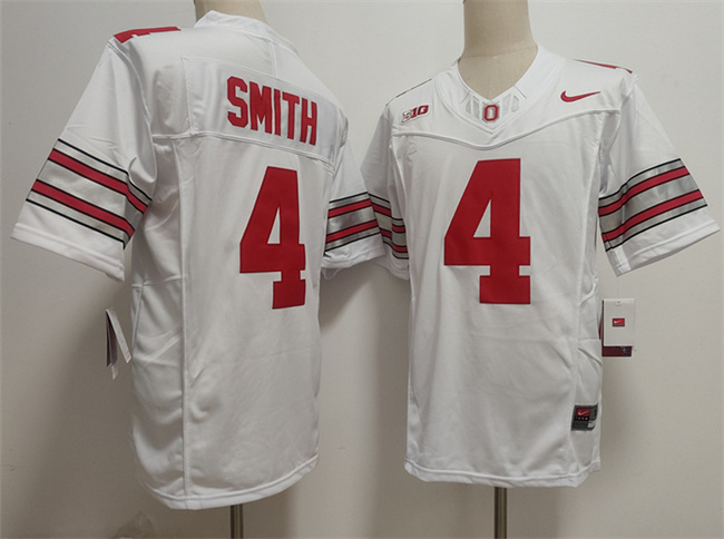 Men's Ohio State Buckeyes #4 Jeremiah Smith White F.U.S.E. Limited Stitched Jersey