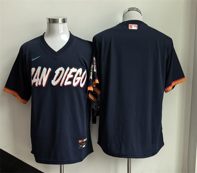 Men's San Diego Padres Blank Obsidian 2026 City Connect Stadium Stitched Baseball Jersey
