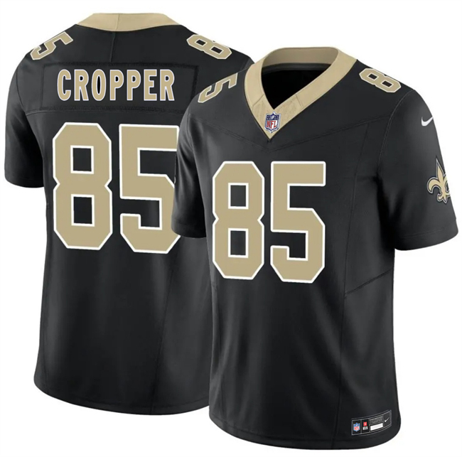 Men's New Orleans Saints #85 Jalen Cropper Black 2026 F.U.S.E Vapor Limited Stitched Football Jersey