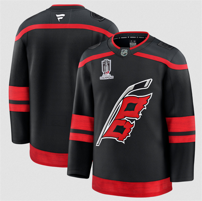 Men's Carolina Hurricanes Blank Black 2026 Stanley Cup Champions Home Stitched Hockey Jersey