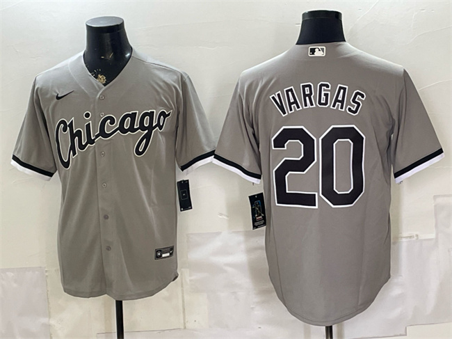 Men's Chicago White Sox #20 Miguel Vargas Grey Stitched Baseball Jersey