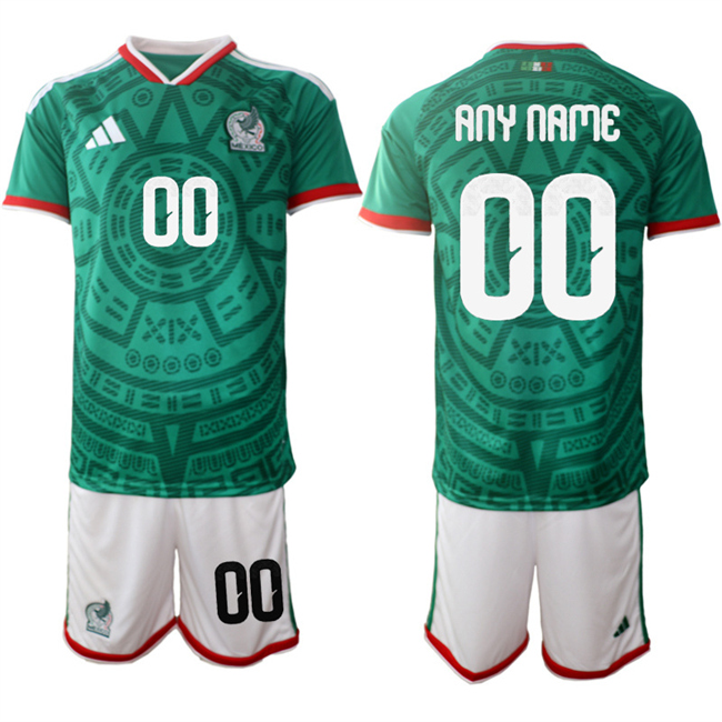 Youth Mexico Custom Green 2026 World Cup Home Soccer Jersey Suit