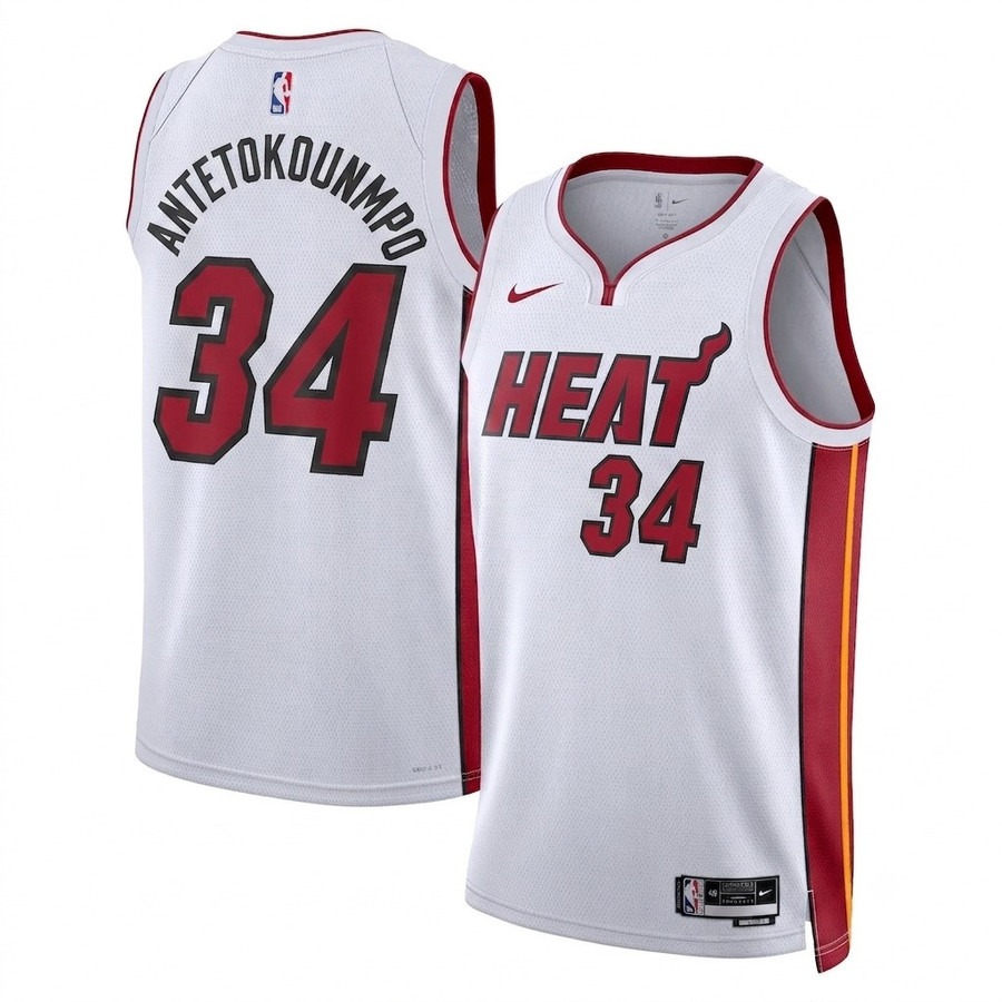 Men's Miami Heat #34 Giannis Antetokounmpo White 2026 Stitched Jersey