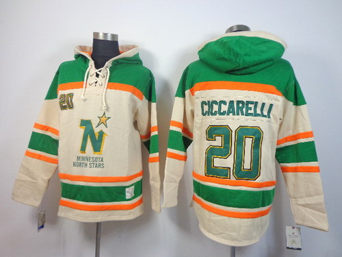 Old Time Hockey Dallas Stars #20 Dino Ciccarelli Cream Hoodie