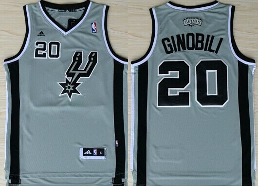 San Antonio Spurs #20 Manu Ginobili Revolution 30 Swingman Gray Jersey