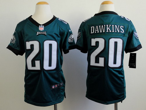 Nike Philadelphia Eagles #20 Brian Dawkins Dark Green Game Kids Jersey