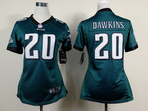 Nike Philadelphia Eagles #20 Brian Dawkins Dark Green Game Womens Jersey