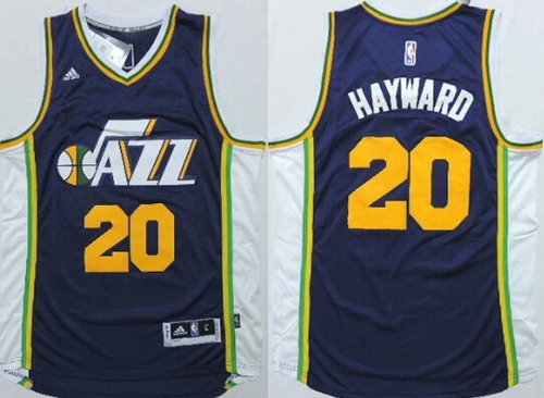 Utah Jazz #20 Gordon Hayward Revolution 30 Swingman 2014 New Navy Blue Swingman Jersey