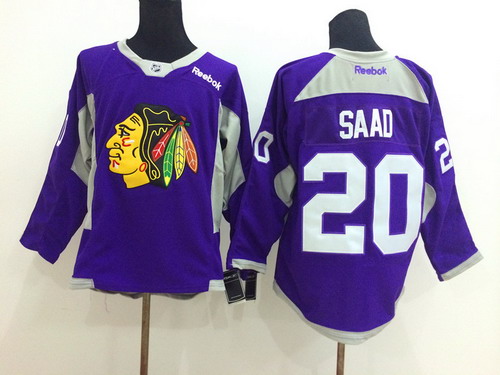 Chicago Blackhawks #20 Brandon Saad 2014 Training Purple Jersey