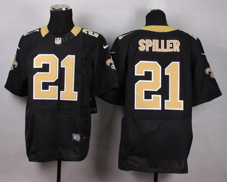 Nike New Orleans Saints #21 C.J. Spiller Black Elite Jersey