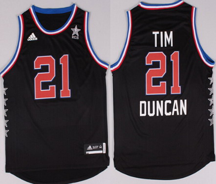 2015 NBA Western All-Stars #21 Tim Duncan Revolution 30 Swingman Black Jersey