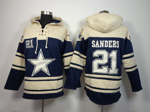 Dallas Cowboys #21 Deion Sanders 2014 Blue Hoodie