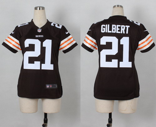 Nike Cleveland Browns #21 Justin Gilbert Brown Game Womens Jersey