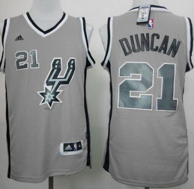 San Antonio Spurs #21 Tim Duncan Revolution 30 Swingman 2014 New Gray Jersey