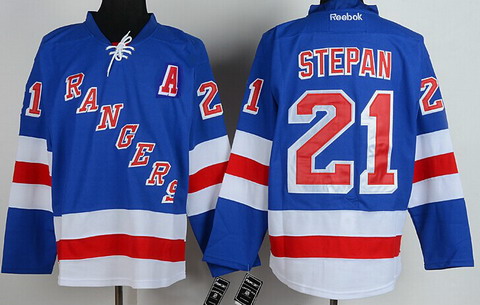 New York Rangers #21 Derek Stepan Light Blue Jersey