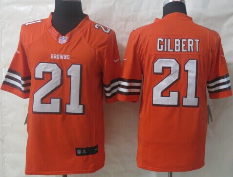 Nike Cleveland Browns #21 Justin Gilbert Orange Limited Jersey