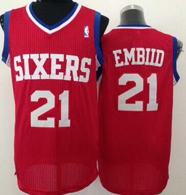 Philadelphia 76ers #21 Joel Embiid Red Swingman Jersey