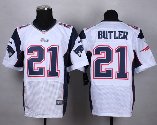 Nike New England Patriots #21 Malcolm Butler White Elite Jersey