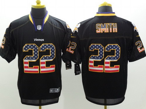 Nike Minnesota Vikings #22 Harrison Smith 2014 USA Flag Fashion Black Elite Jersey