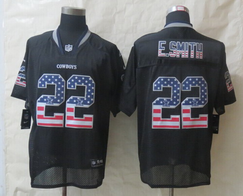 Nike Dallas Cowboys #22 Emmitt Smith 2014 USA Flag Fashion Black Elite Jersey