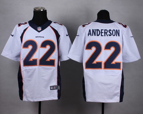 Nike Denver Broncos #22 C. J. Anderson 2013 White Elite Jersey