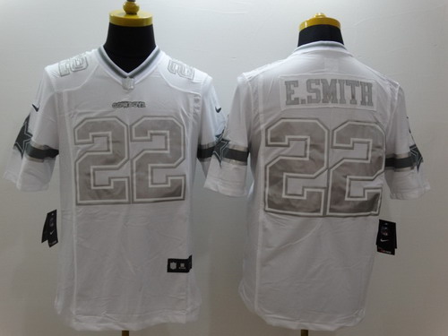 Nike Dallas Cowboys #22 Emmitt Smith Platinum White Limited Jersey