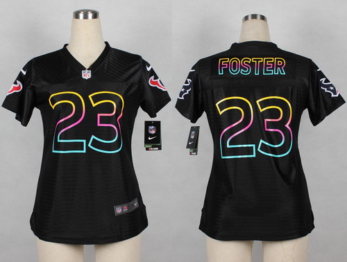 Nike Houston Texans #23 Arian Foster Pro Line Black Fashion Womens Jersey