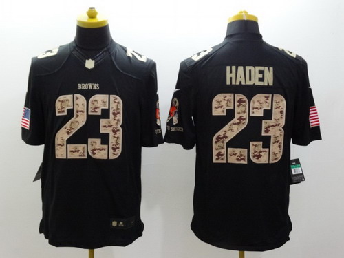 Nike Cleveland Browns #23 Joe Haden Salute to Service Black Limited Jersey